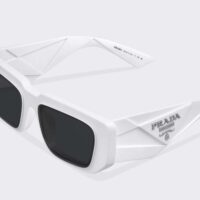 Prada Women Symbole Sunglasses with Traditional Prada Triangle Logo-White (1)