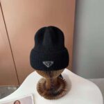 Prada Women Wool and Cashmere Beanie-Black - Imagen 2