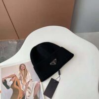 Prada Women Wool and Cashmere Beanie-Black (1)