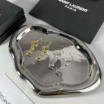 Saint Laurent YSL Women Monogram Palm Earrings in Metal-Silver - Image 6