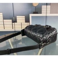Dior Unisex CD Small Diorcamp Bag Black Macrocannage Calfskin (14)
