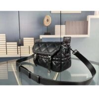Dior Unisex CD Small Diorcamp Bag Black Macrocannage Calfskin (14)