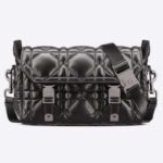 Dior Unisex CD Small Diorcamp Bag Black Macrocannage Calfskin