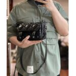 Dior Unisex CD Small Diorcamp Bag Black Macrocannage Calfskin - Bild 16