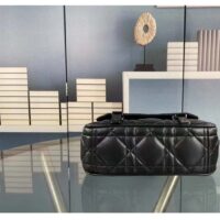 Dior Unisex CD Small Diorcamp Bag Black Macrocannage Calfskin (14)