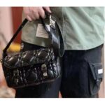 Dior Unisex CD Small Diorcamp Bag Black Macrocannage Calfskin - Bild 12