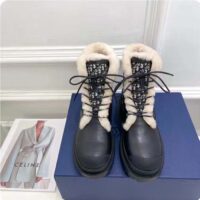 Dior Unisex Dior Explorer Ankle Boot Black Smooth Calfskin Beige Black Oblique Jacquard (8)