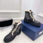 Dior Unisex Dior Explorer Ankle Boot Black Smooth Calfskin Beige Black Oblique Jacquard - Imagen 7