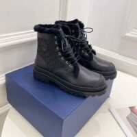 Dior Unisex Dior Explorer Ankle Boot Black Smooth Calfskin Oblique Jacquard (8)