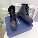 Dior Unisex Dior Explorer Ankle Boot Black Smooth Calfskin Oblique Jacquard - Image 3