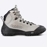 Zapatos unisex Dior CD Diorizon, bota de senderismo gris, malla técnica, goma negra