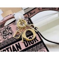 Dior Women CD Medium Lady D-Lite Bag Powder Pink Jardin Botanique Embroidery (1)