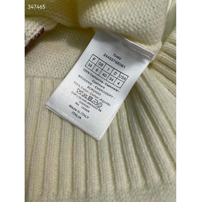 Dior Women CD Sweater Ecru Technical Cashmere Wool Knit Dior Bandana Motif (12)