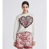 Dior Women CD Sweater Ecru Technical Cashmere Wool Knit Dior Bandana Motif (9)