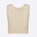 Dior Women CD Twin-Set Vest Ecru Cashmere Silk Mohair Knit Cashmere Silk - Bild 3