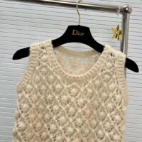 Dior Women CD Twin-Set Vest Ecru Cashmere Silk Mohair Knit Cashmere Silk (14)