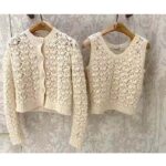 Dior Women CD Twin-Set Vest Ecru Cashmere Silk Mohair Knit Cashmere Silk - Bild 4