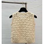 Dior Women CD Twin-Set Vest Ecru Cashmere Silk Mohair Knit Cashmere Silk - Bild 6