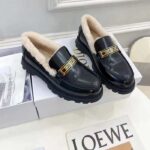 Dior Women Shoes CD Dior Code Loafer Black Brushed Calfskin White Shearling - Image 2