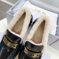 Dior Women Shoes CD Dior Code Loafer Black Brushed Calfskin White Shearling (9)