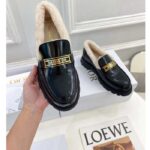 Dior Women Shoes CD Dior Code Loafer Black Brushed Calfskin White Shearling - Image 9