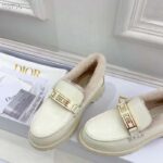 Dior Women Shoes CD Dior Code Loafer White Brushed Calfskin White Shearling - Image 6