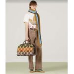 Gucci Men GG Adidas x Gucci Cotton Jersey Ivory Trefoil Print Crewneck Short Sleeves - Image 14