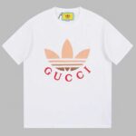 Gucci Women GG Adidas x Gucci Cotton Jersey Ivory Trefoil Print Crewneck Short Sleeves – Bild 2