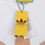 Gucci Women GG Adidas x Gucci Cotton Jersey Ivory Trefoil Print Crewneck Short Sleeves – Bild 4