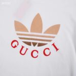 Gucci Women GG Adidas x Gucci Cotton Jersey Ivory Trefoil Print Crewneck Short Sleeves – Bild 3