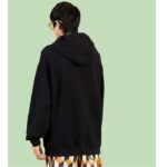 Gucci Men GG Cotton Jersey Sweatshirt Black Felted Long Sleeves Kangaroo Front Pocket - Image 9