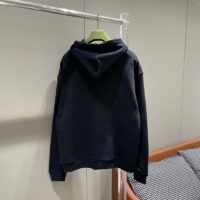 Gucci Men GG Cotton Jersey Sweatshirt Black Felted Long Sleeves Kangaroo Front Pocket (4)