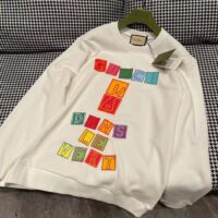 Gucci Men GG Cotton Jersey Sweatshirt Crewneck Rib Cotton Long Sleeves (4)