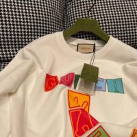 Gucci Men GG Cotton Jersey Sweatshirt Crewneck Rib Cotton Long Sleeves (4)