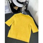 Gucci Men GG Adidas x Gucci Cable Knit Top Yellow Polyamide Trefoil Crewneck Short Sleeves - Bild 3