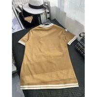 Gucci Women GG Adidas x Gucci Cotton T-Shirt Camel Jersey Trefoil Print Crewneck (8)