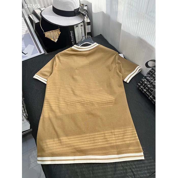 Gucci Men GG Adidas x Gucci Cotton T-Shirt Camel Jersey Gucci Men GG Adidas x Gucci Cotton T-Shirt Camel Jersey