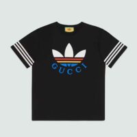Gucci Women GG Adidas x Gucci Cotton T-Shirt Features the Gucci Trefoil Print (1)