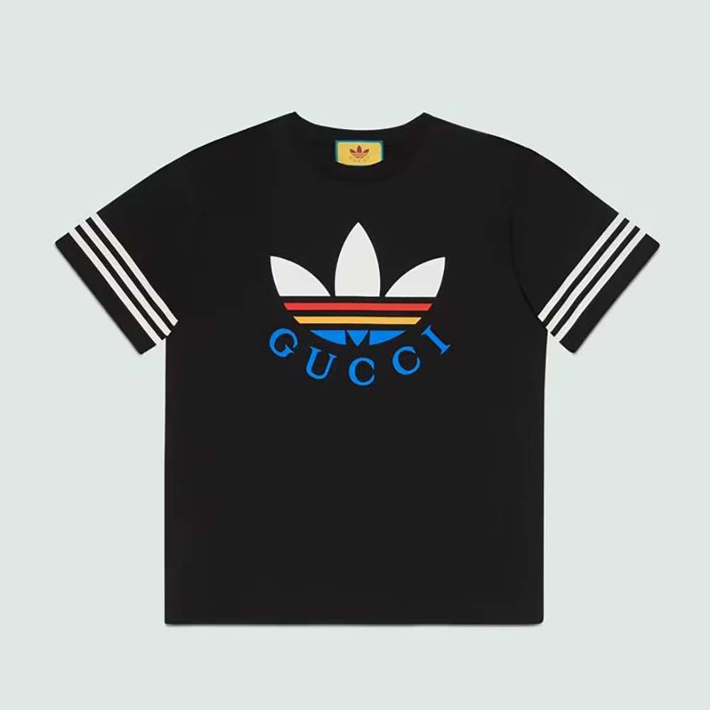 Gucci Women GG Adidas x Gucci Cotton T-Shirt Features the Gucci Trefoil Print