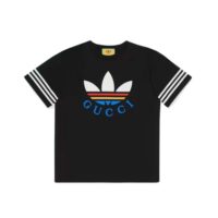 Gucci Women GG Adidas x Gucci Cotton T-Shirt Features the Gucci Trefoil Print (1)