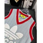Gucci Men GG Adidas x Gucci Rib Stitch Sleeveless Top Cotton Trefoil Embroidery Knit V-Neck – Bild 5