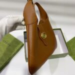 Gucci Women GG Aphrodite Medium Shoulder Bag Brown Soft Leather Double G - Image 10