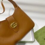Gucci Women GG Aphrodite Medium Shoulder Bag Brown Soft Leather Double G - Image 12