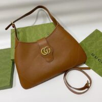 Gucci Women GG Aphrodite Medium Shoulder Bag Brown Soft Leather Double G (6)