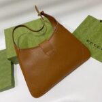 Gucci Women GG Aphrodite Medium Shoulder Bag Brown Soft Leather Double G - Image 11