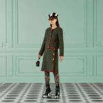 Gucci Women GG Cable Knit Wool Jacket Dark Green Cable Knit Wool Green Red Stripe - Image 11