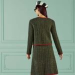 Gucci Women GG Cable Knit Wool Jacket Dark Green Cable Knit Wool Green Red Stripe - Image 13