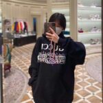 Gucci Women GG Cotton Jersey Sweatshirt Black Felted Long Sleeves Kangaroo Front Pocket - Image 8