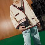 Gucci Women GG Double G Multi-Use Mini Bag Black Pink White Chevron Matelassé Leather - immagine 14