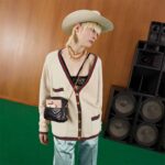 Gucci Women GG Double G Multi-Use Mini Bag Black Pink White Chevron Matelassé Leather - immagine 13